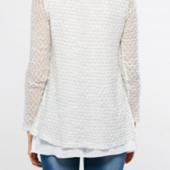 Woman's Sweater layered romantic pullover v neck - Picture 3 of 7